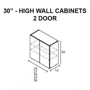 W2430 - 30" High Cabinets 2 Door Wall Boxes